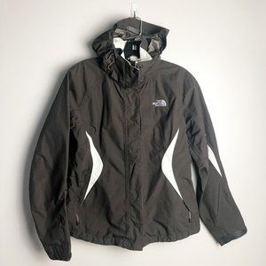 The North Face Womens Hyvent Brown Full Zip Hooded Jacket Coat Small